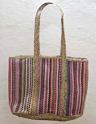 [4075752] BORSA DE IUTA TEJIDO COTONE MULTICOLORE 47X35