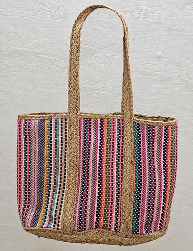 [4075752] BORSA DE IUTA TEJIDO COTONE MULTICOLORE 47X35
