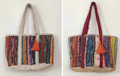 [4075763] BORSA DE IUTA TEJIDO MULTICOLORE 30X45