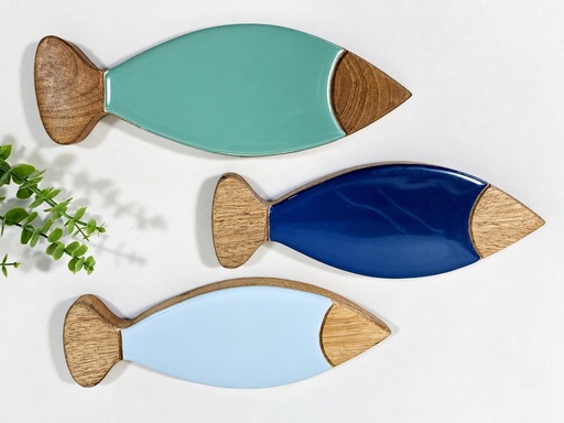 [9275166] PECES PARED MADERA ESMAL 26X9 CM