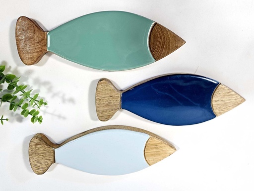 [9275166] PESCE PARED LEGNO ESMAL 26X9 CM