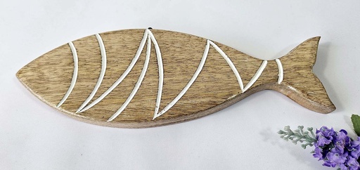 [9275481] POISSON PARED BOIS SCULPTÉE 26X10 CM