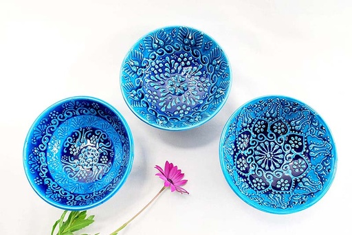[1085026] CUENCO CER AZUL RELIEVE M 12