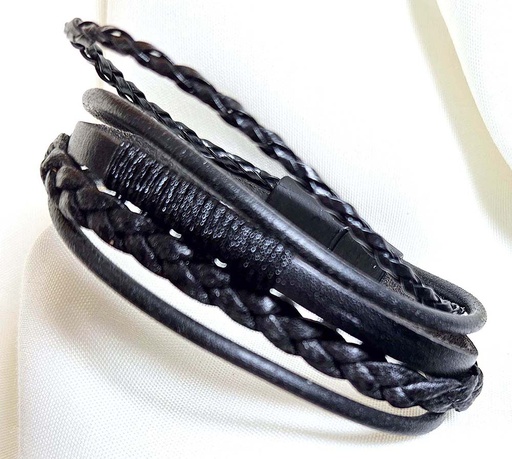 [0685124] BRACELET LEATHER-METAL MODEL 124