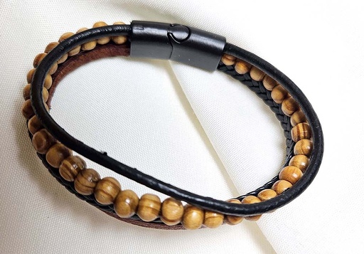 [0685126] BRACELET LEATHER-METAL MODEL 126