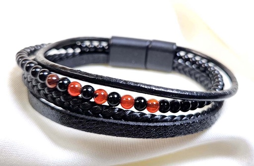 [0685130] BRACELET LEATHER-METAL MODEL 130