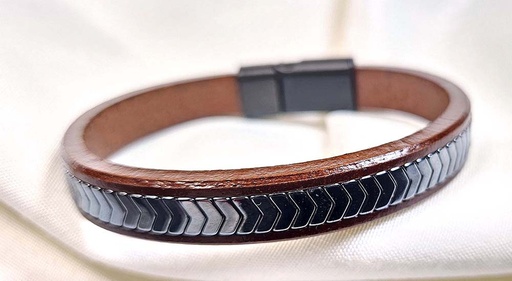 [0685134] BRACELET LEATHER-METAL MODEL 134