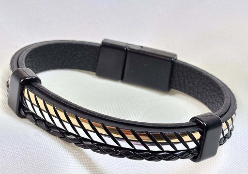 [0685143] BRACELET LEATHER-METAL MODEL 143