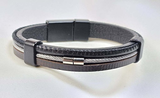 [0685144] BRACELET LEATHER-METAL MODEL 144