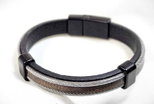 [0685145] BRACELET LEATHER-METAL MODEL 145