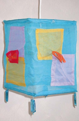 [8075016] LAMPARA ORGANZ CUADR AZUL 36