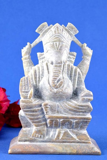 [1275121] GANESHA NATURAL STONE CARVED 13