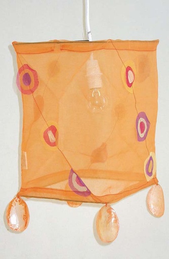 [8075024] LAMPARA ORGANZ QUADRADO NARANJ 32
