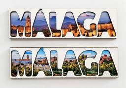 Imán de madera con nombre de ciudad