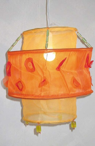 [8075032] LAMPARA ORGANZ DOBLE CIRC AMAR