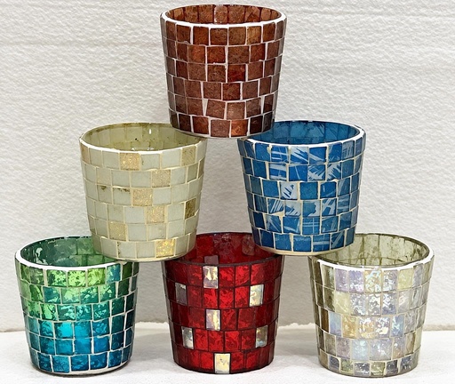 [9075081] VASO MINI VIDRIO MOSAICO 6,5