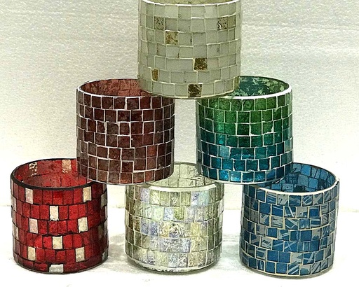 [9075082] VASO GLASS MOSAIC 8 CM