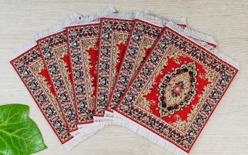 [4062226] SET DE 6 POSAVASOS BORDADO ORO 10X12