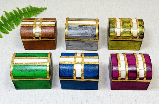 [9075531] BAÚL MADERA METAL HUESO 7X5X5 CM M