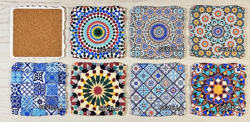 [1585341] POSAVASO CRISTAL Y PLATA MOSAICO SEVILL