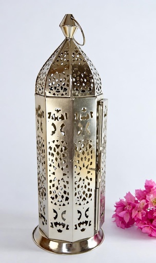 [9075386] LAMPE À HUILE HEXAGONAL MÉTAL KASUR 30X10 G