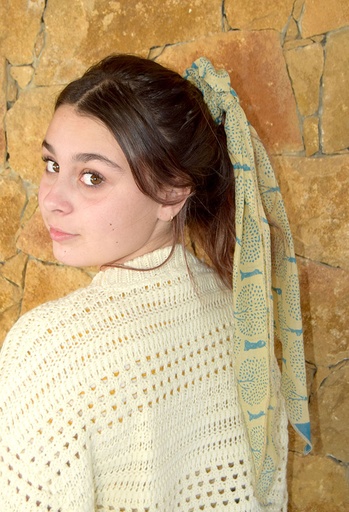 [4075096] ELASTICO PER CAPELLI COTONE CON LAZO