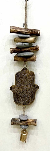 [1675616] MOBILE HAMSA METAL-WOOD-STONE