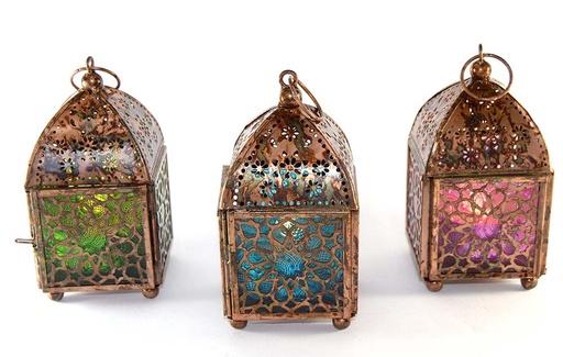 [9075426] OIL LAMP KARACHI GLASS/METAL 12X6 CM