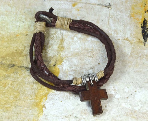 [0575832] BRACELET MULTIPLE CUIR-MÉTAL 832