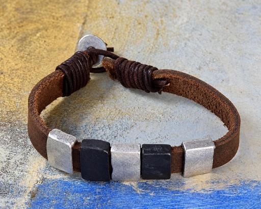 [0575844] PULSERA PIEL-METAL MODELO 844
