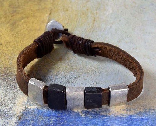 [0575844] PULSERA PIEL-METAL MODELO 844