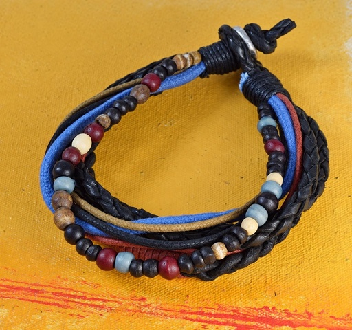 [0575847] PULSERA MULTIPLE PIEL-METAL 847