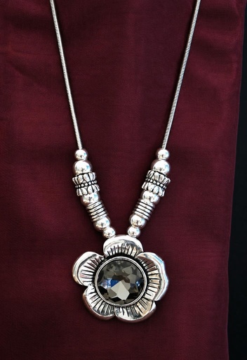 [0582036] COLLAR FLOR METAL CRISTAL 32 CM