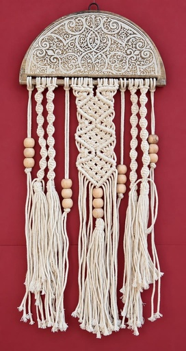 [2075021] COLGANTE MADERA CON MACRAMÉ 60 CM
