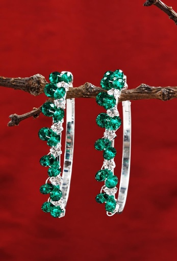 [0582041] BOUCLE D'OREILLE ARO C/CRISTAL 6 CM