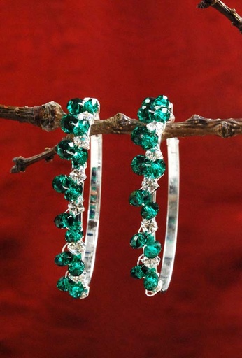 [0582041] PENDIENTE ARO C/CRISTAL 6 CM