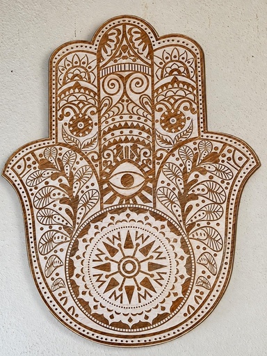 [9075291] PLACA MADERA TALLADA HAMSA 45 CM