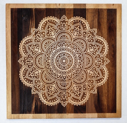 [9075298] CUADRO MADERA TALLADA MANDALA 60CM