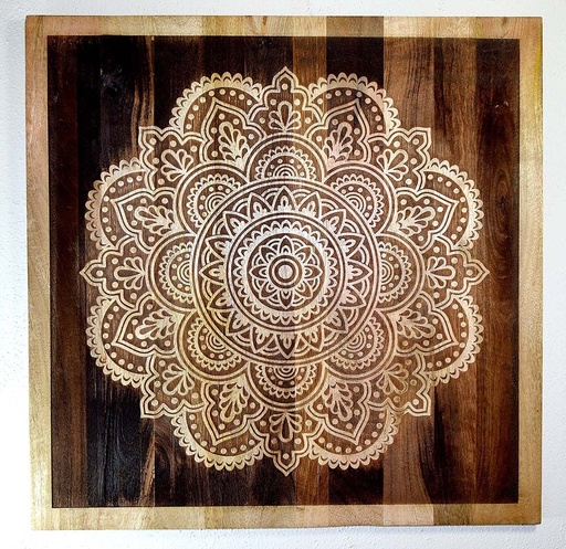 [9075298] CUADRO MADERA TALLADA MANDALA 60CM
