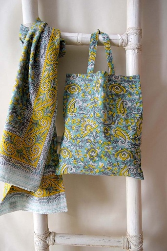 [4075033] SET DE 2 BOLSO Y PAREO ALGODÓN Nº1