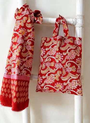 [4075034] SET DE 2 BOLSO Y PAREO ALGODÓN Nº2