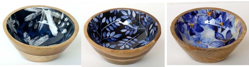 [9275000] CUENCO MADERA Y RESINA 12X5CM AZUL Y BLANCO