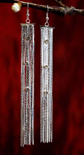[0582056] EARRING CADENA CRISTAL 13 CM