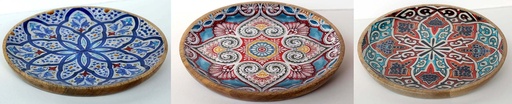 [9275011] ASSIETTE BOIS ET RÉSINE 25CM MORROC
