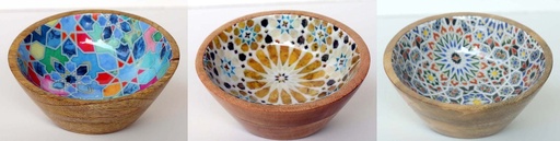 [9275012] BOWL WOOD AND RESIN 12X5CM MOSAIC 1