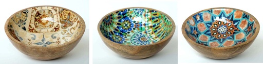 [9275019] BOWL WOOD AND RESIN 20X7CM MOSAIC 2