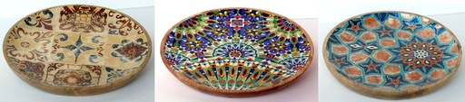[9275022] PLATO MADERA Y RESINA 25 CM MOSAICO 2