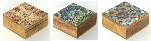 [9275031] BOÎTE BOIS ET RÉSINE 10 CM MOSAÏQUE 2