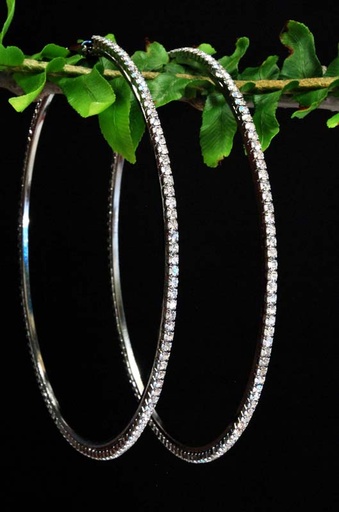 [0582060] PENDIENTES ARO CRISTAL 9 CM