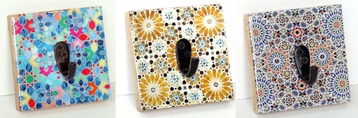 [9275049] PERCHA MADERA Y RESINA 10 CM MOSAICO 1